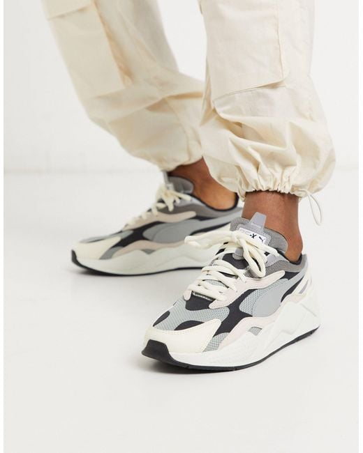 PUMA Rs-x3 Puzzle Limestone Whisper White Sneaker for Men | Lyst UK