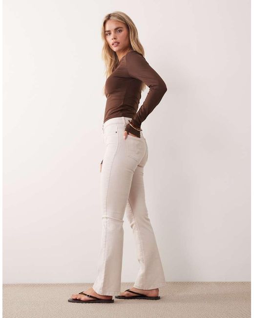 Noisy May Pink Sallie High Waist Flare Jeans