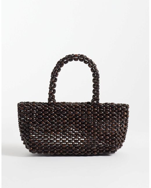 Mango Black Beaded Handbag