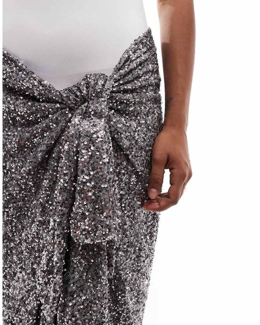 Falda Midi Con Abalorios Jaspre De Petite Never Fully Dressed de color White
