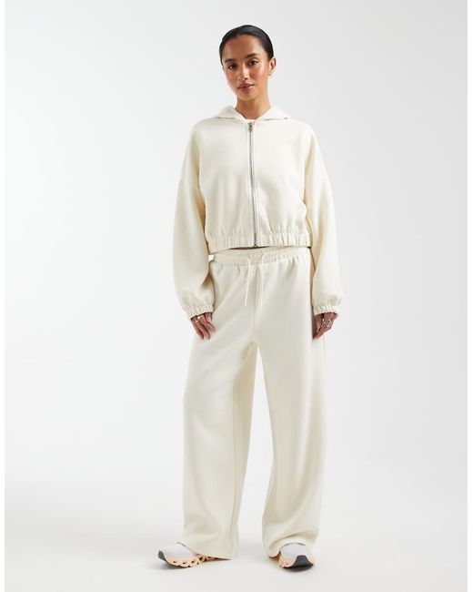 Only Petite White Cropped Hoodie