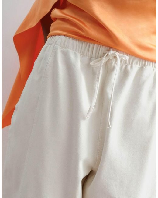 ARRANGE White Curve Willa Elasticated Waist Drawstring Trousers