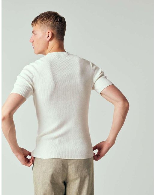ASOS White Essential Muscle-Fit Fine-Rib Knit Crew-Neck for men