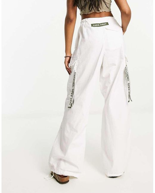 Superdry White Baggy Parachute Trousers