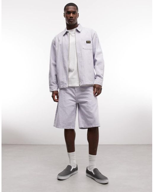 Stan Ray Purple Zip Up Hickory Stripe Jacket for men