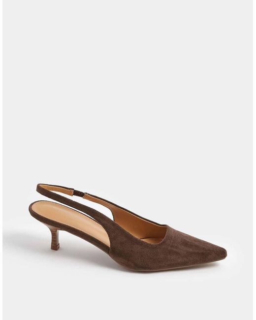 Long Tall Sally Natural Slingback Kitten Heel