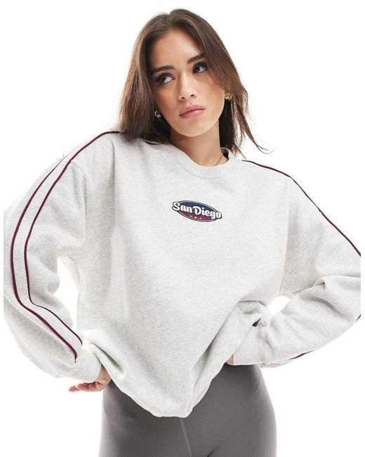 Sudadera Gris Con Panel En Contraste Y Detalle De Logo De (Parte De Un Conjunto) Hollister de color White