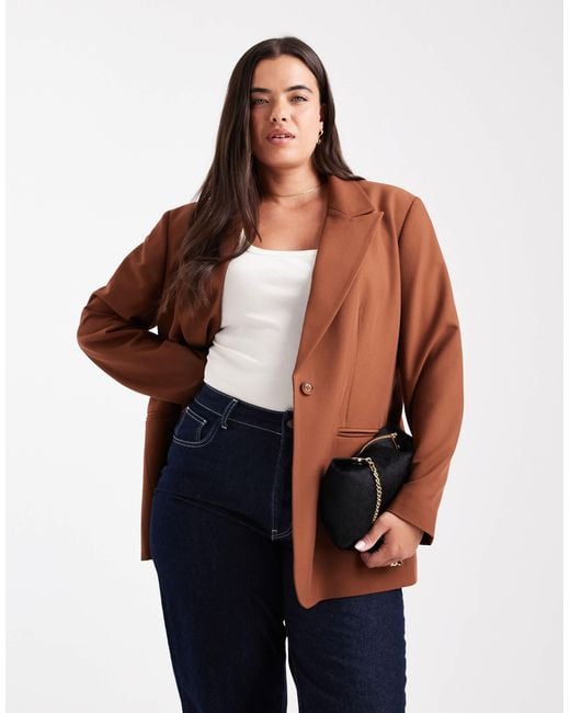 ASOS Blue Curve Tailored Relaxed Blazer