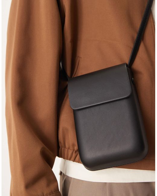 ASOS Brown Structured Mini Cross Body Bag for men