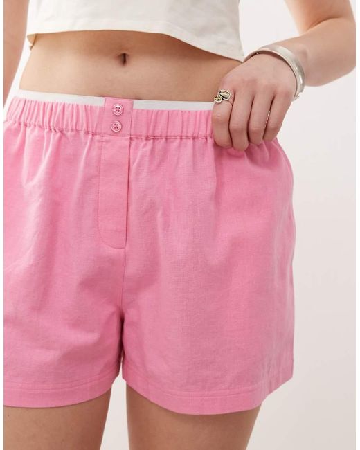 Collusion Pink Woven Boxer Short