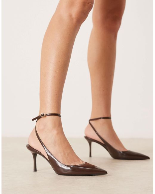 Mango Natural Classic Ankle Strap Heels