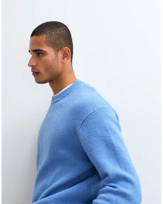 ARKET Blue Cotton Blend Crew Neck Jumper for men
