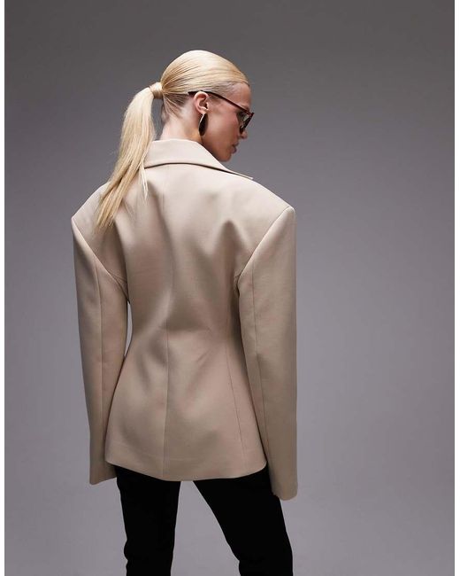 ASOS Getailleerde Blazer in het Natural