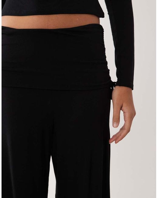 ASOS Black Fold-back Ruched Pants