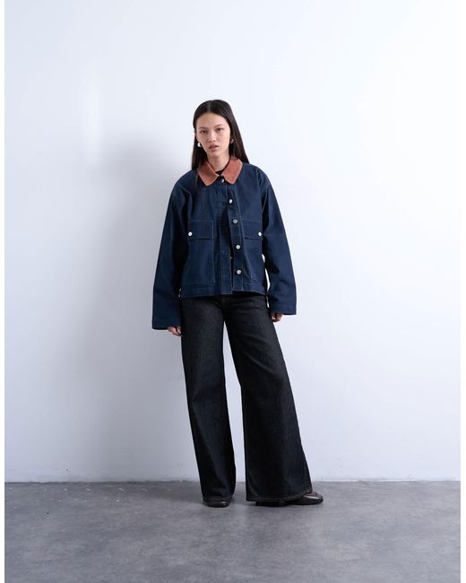 TOPSHOP Blue – jacke aus cord