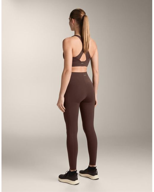 Oysho Brown Light Touch Medium-support Crossover Back Bra