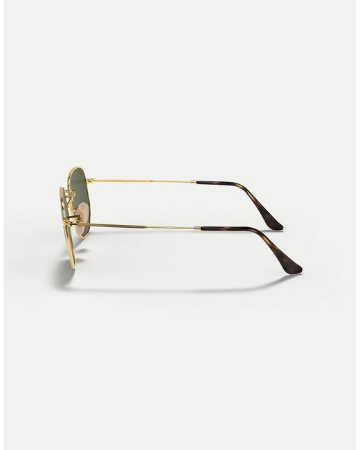 Ray-Ban Green Hexagonal Flat Lenses Irregular Polarised Sunglasses