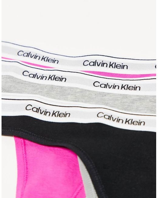 Calvin Klein Multicolor Icon Logo 3 Pack Thongs