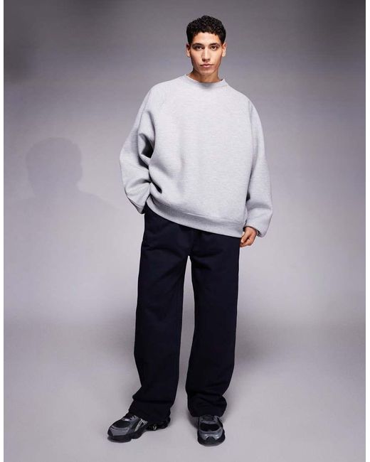 ASOS Blue Premium Heavyweight Wide Leg Jogger for men