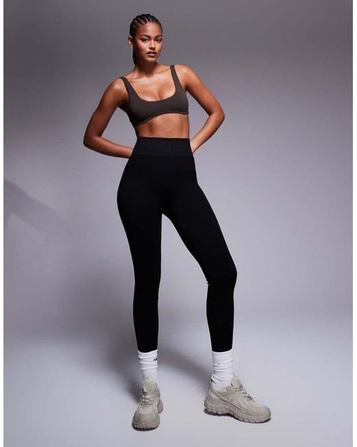 ASOS Black Tall Icon Seamless Rib Gym leggings