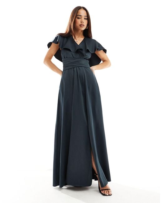 Closet Blue Ruffle Sleeve Midaxi Dress