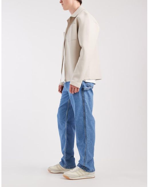 Lee Jeans Blue Workwear Carpenter Wide Leg Jeans for men