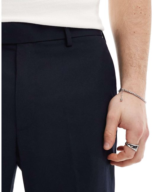 ASOS Blue Smart Straight Leg Shorts for men