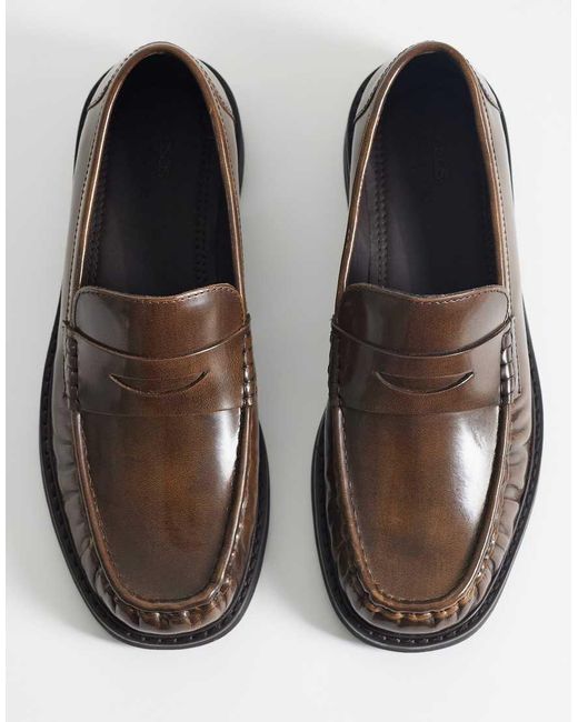 ASOS White Penny Loafers With Ruched Apron for men