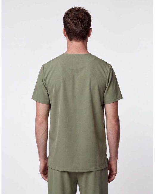 Brave Soul Green Textured Crew Neck T-shirt for men