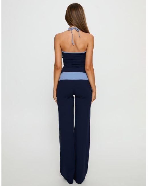 Princess Polly Blue Kobee Foldover Flare Pants