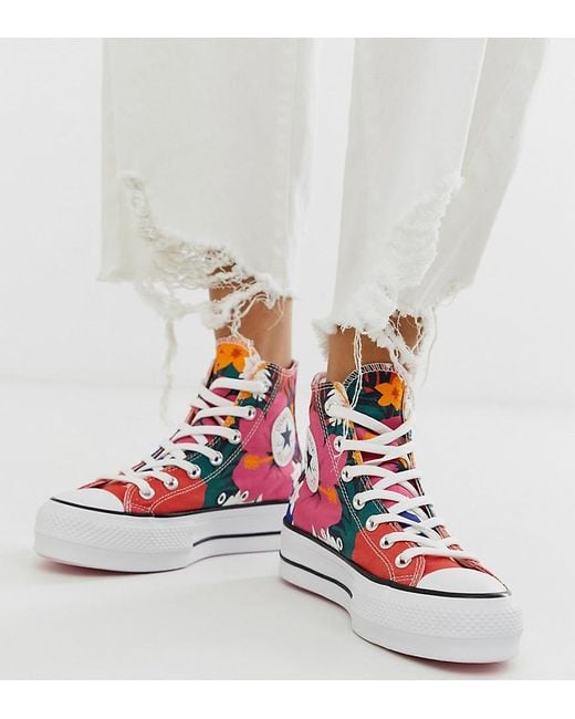 Zapatillas de deporte con estampado floral y plataforma Chuck Taylor Converse de color | Lyst