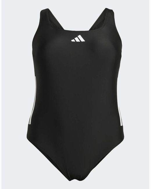 Adidas Originals Black 3-Stripes C-Back Swimsuit (Plus Size)
