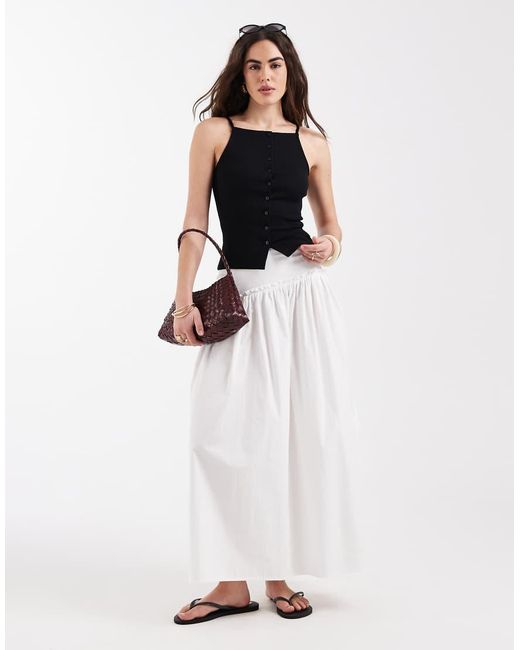 New Look White Button Through Strappy Top