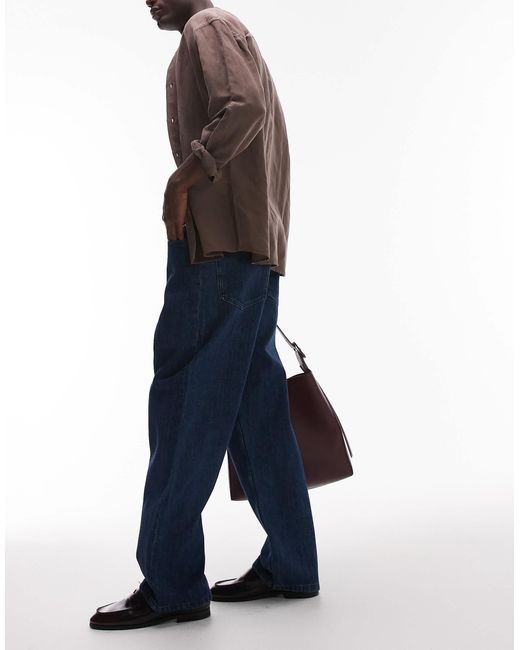 ARKET Blue Mist Low Rise baggy Wide Leg Jeans for men