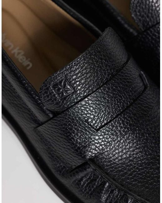 Calvin Klein Black Essential Leather Loafer for men