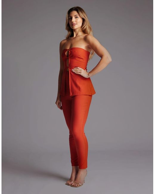 Vesper Red Bandeau Longline Top