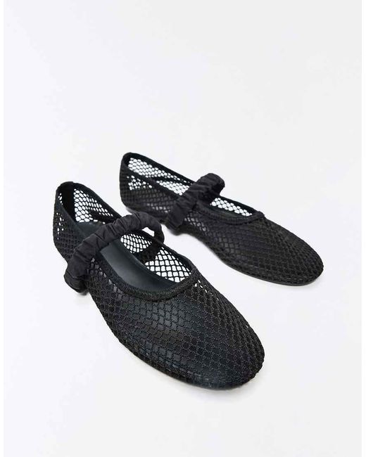 Bershka White Mesh Ballerinas
