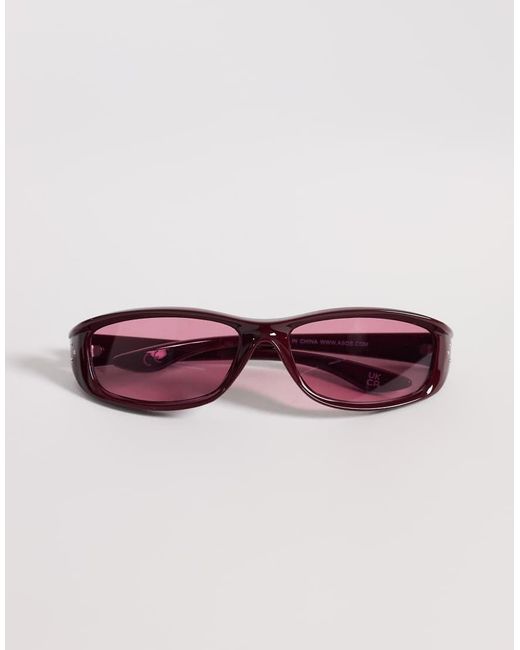 ASOS Pink Wrap Sunglasses for men