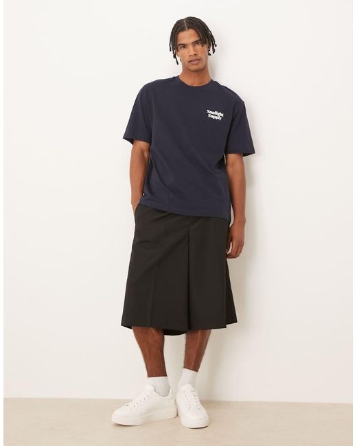ASOS Natural Smart Oversized Bermuda Shorts With Front Pleat for men