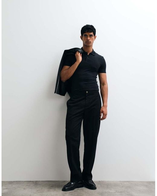 ASOS Basic Muscle Fit Polo in het Blue voor heren