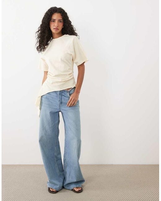 ASOS Blue Asymmetric Cinched Waist T-Shirt
