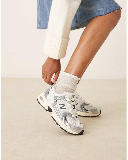 New Balance White 530 Trainers