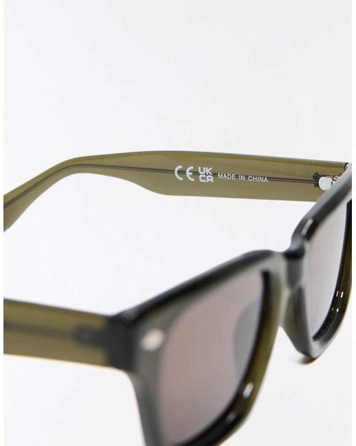 Bershka White Clear Frame Sunglasses for men