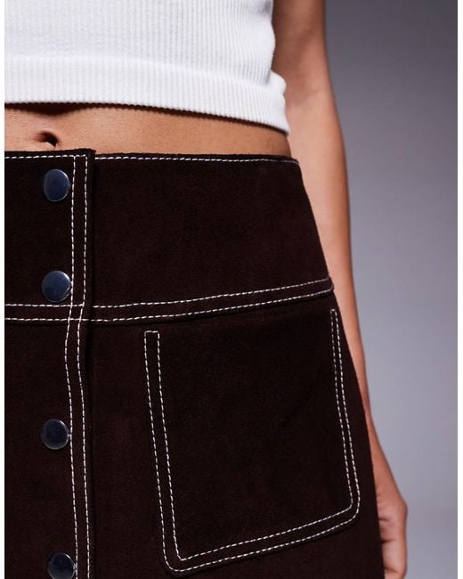 ASOS Blue Real Suede Mini Skirt