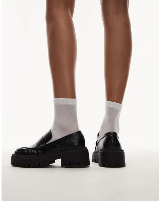 TOPSHOP Brown Cecil Chunky Loafers