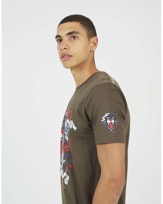 Brave Soul Gray Cotton Crew Neck Graphic T-Shirt for men