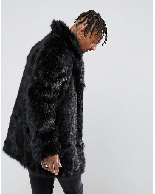 The New County Faux Fur Jacket in Black for Men | Lyst