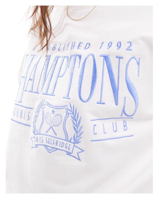 Miss Selfridge White Oversized Hamptons Sweatshirt Co-ord