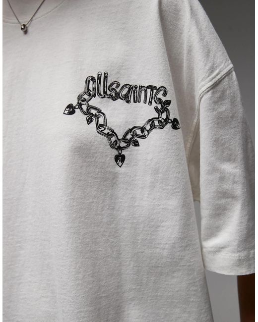 T-shirt à motif - écru AllSaints en coloris Gray