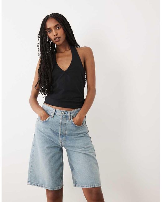ARKET Blue Loose Fit Denim Shorts